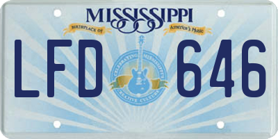 MS license plate LFD646