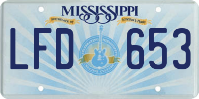 MS license plate LFD653