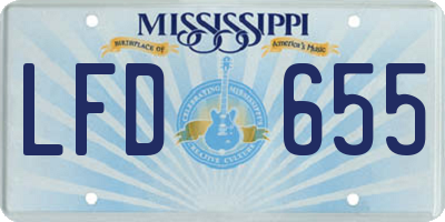MS license plate LFD655