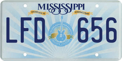 MS license plate LFD656
