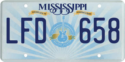 MS license plate LFD658