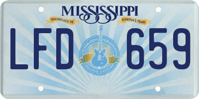 MS license plate LFD659