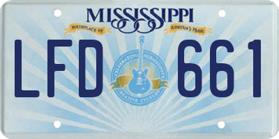 MS license plate LFD661
