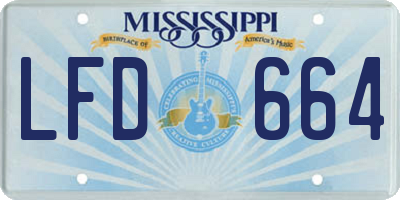 MS license plate LFD664