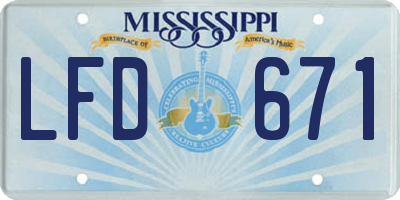 MS license plate LFD671