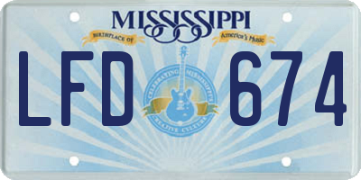 MS license plate LFD674
