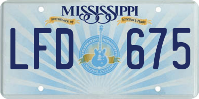 MS license plate LFD675