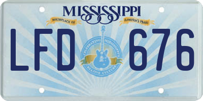 MS license plate LFD676