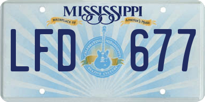 MS license plate LFD677