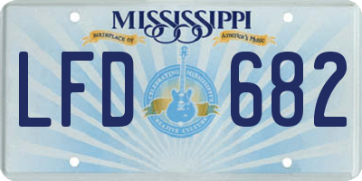 MS license plate LFD682