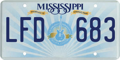 MS license plate LFD683