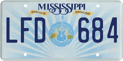 MS license plate LFD684