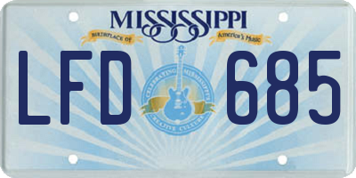 MS license plate LFD685