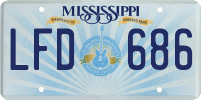 MS license plate LFD686
