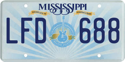 MS license plate LFD688