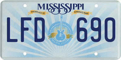 MS license plate LFD690