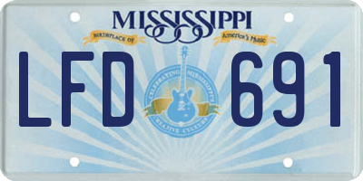 MS license plate LFD691