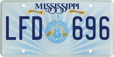 MS license plate LFD696