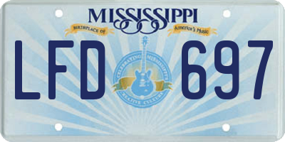 MS license plate LFD697