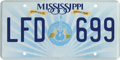 MS license plate LFD699