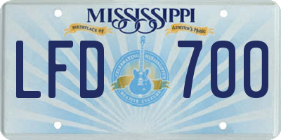 MS license plate LFD700