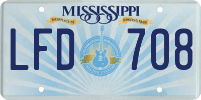MS license plate LFD708