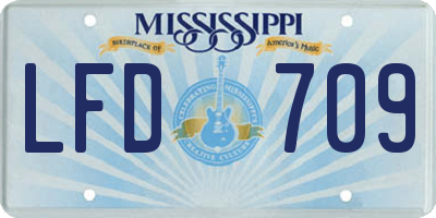 MS license plate LFD709