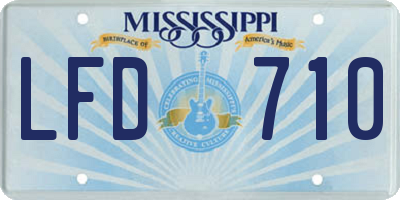 MS license plate LFD710