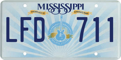 MS license plate LFD711