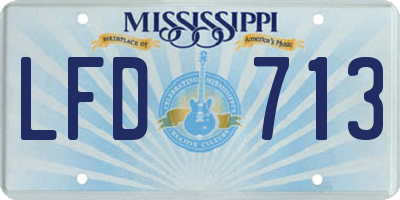 MS license plate LFD713