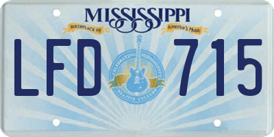 MS license plate LFD715