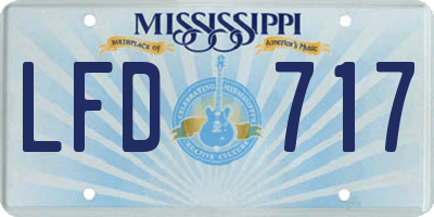 MS license plate LFD717