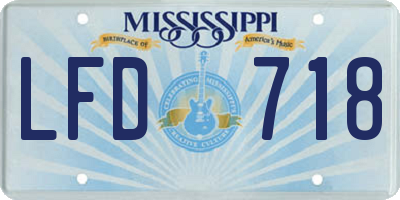 MS license plate LFD718