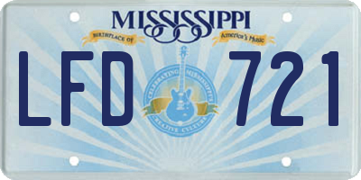 MS license plate LFD721