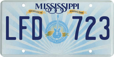 MS license plate LFD723