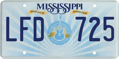 MS license plate LFD725