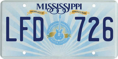 MS license plate LFD726