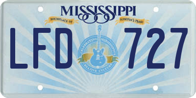 MS license plate LFD727