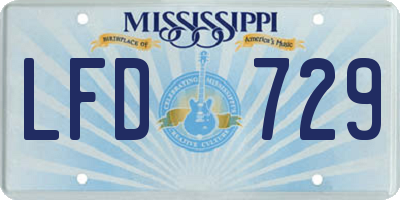 MS license plate LFD729