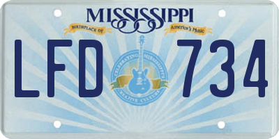 MS license plate LFD734