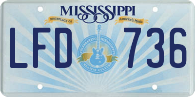 MS license plate LFD736