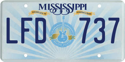 MS license plate LFD737