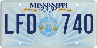 MS license plate LFD740