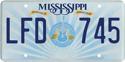MS license plate LFD745