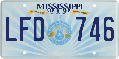 MS license plate LFD746