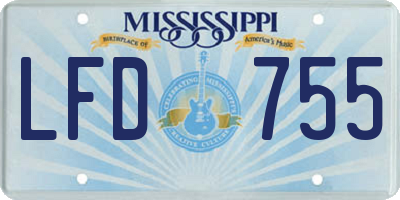 MS license plate LFD755