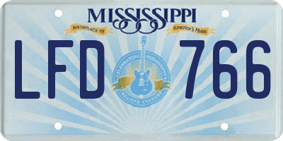 MS license plate LFD766