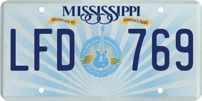 MS license plate LFD769
