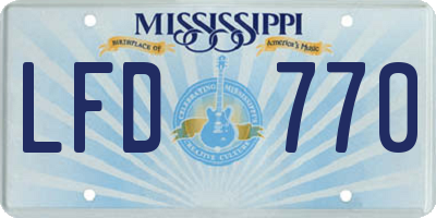 MS license plate LFD770