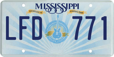 MS license plate LFD771